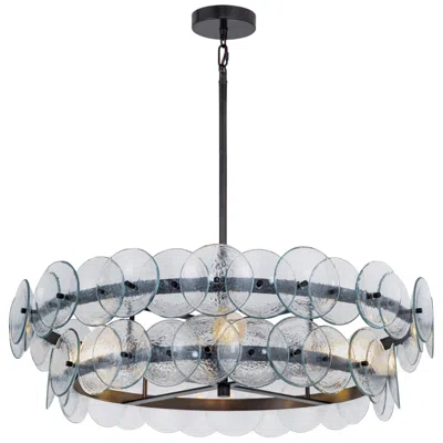 Maxim Loren 30" Textured Clear/gunmetal Chandelier