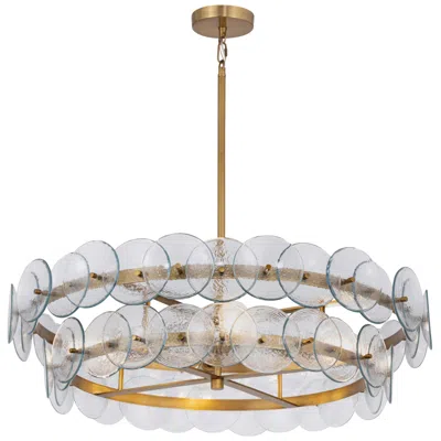 Maxim Loren 30" Textured Clear/weathered Brass Chandelier