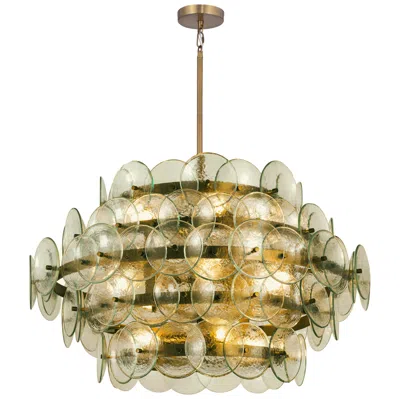 Maxim Loren 30" Wide Green Glass/weathered Brass 12-light Chandelier