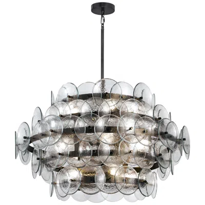 Maxim Loren 30" Wide Textured Clear Glass/gunmetal 12-light Chandelier