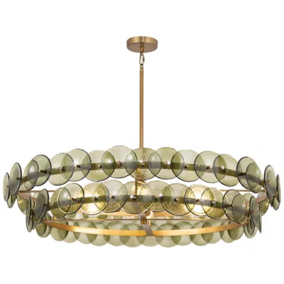 Maxim Loren 42" Green Vintage/weathered Brass Chandelier
