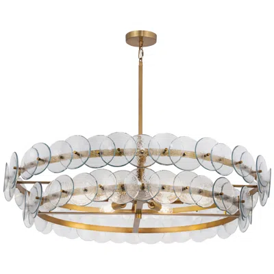 Maxim Loren 42" Textured Clear/weathered Brass Chandelier