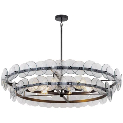 Maxim Loren 42" Wide Gunmetal And Clear Glass 8-light Chandelier