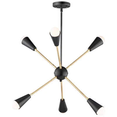 Maxim Lovell 26" Wide Black 6-light Led Pendant Light