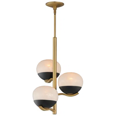 Maxim Lucerne 15" Wide Black/natural Aged Brass 3-light Chandelier
