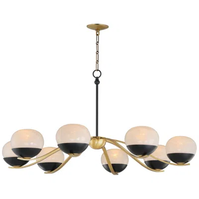 Maxim Lucerne 43" Wide Black/natural Aged Brass 8-light Chandelier