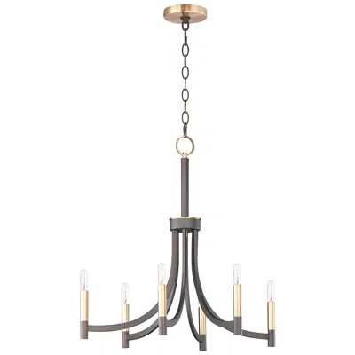 Maxim Lyndon 28" Wide Bronze 6-light Chandelier