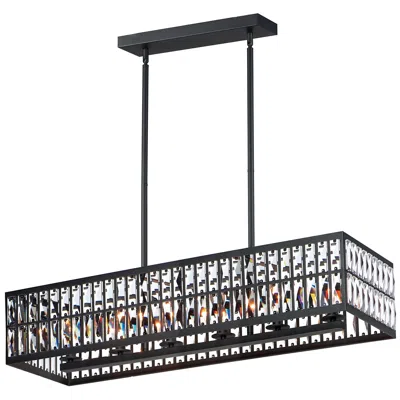 Maxim Madeline 38 1/4" Wide Black 6-light Linear Pendant