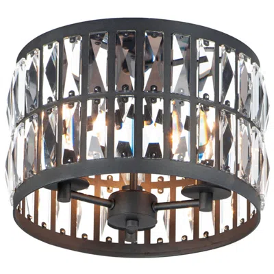Maxim Madeline 3-light 12.5" Wide Black Flush Mount Light