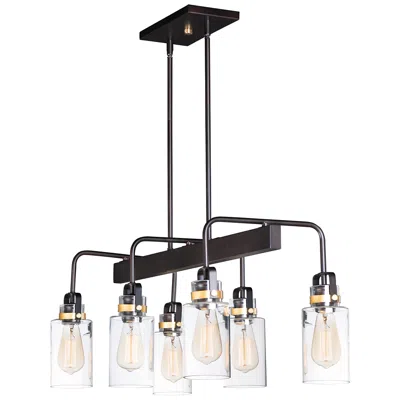Maxim Magnolia 6-light Linear Pendant Bronze / Gold