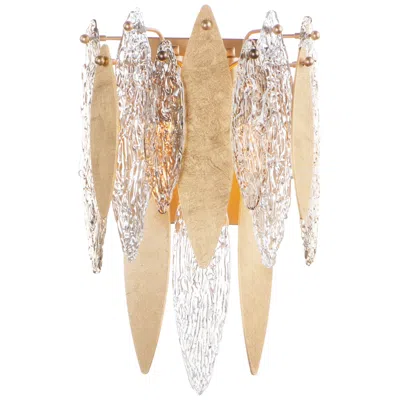Maxim Majestic 17 1/2" High Gold Leaf And Glass Wall Sconce