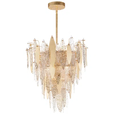 Maxim Majestic 24" Wide Gold Leaf Pendant Chandelier