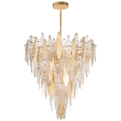 Maxim Majestic 32 1/2" Wide Gold Leaf And Glass Chandelier