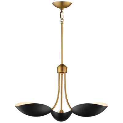 Maxim Maris 22" Wide Black/natural Aged Brass 3-light Pendant