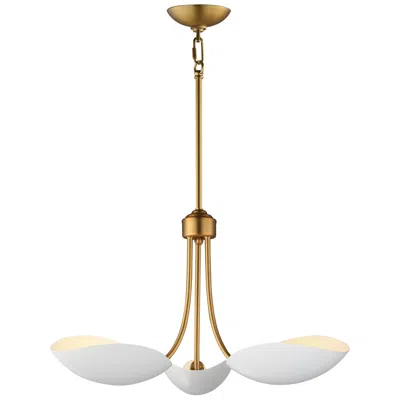 Maxim Maris 22" Wide White/natural Aged Brass 3-light Pendant