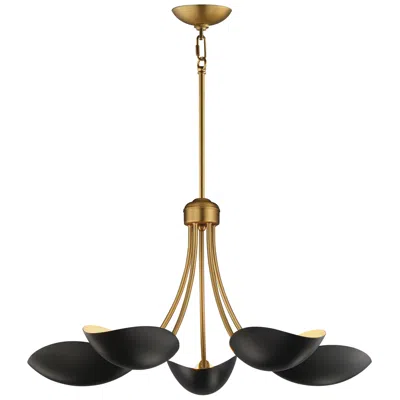 Maxim Maris 26 1/2" Wide Black/natural Aged Brass 5-light Chandelier