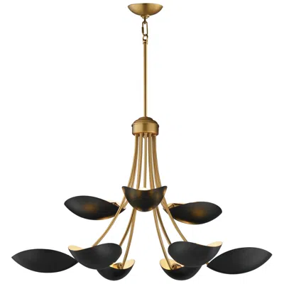 Maxim Maris 33 1/2" Wide Black/natural Aged Brass 9-light Chandelier