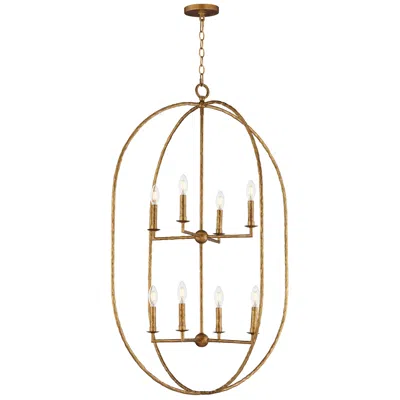 Maxim Martel 30" Wide Etruscan Gold 8-light Pendant