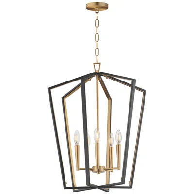Maxim Melrose 22" Wide Black Natural Aged Brass 5-light Pendant