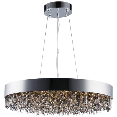 Maxim Mystic 30"w Polished Chrome Crystal Led Pendant Light