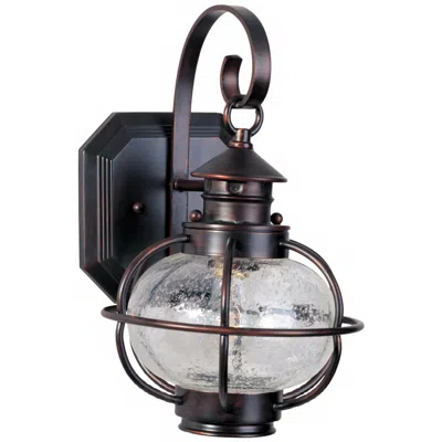 Maxim Nautington 13" High Bronze And Seeded Glass Outdoor Wall Lantern