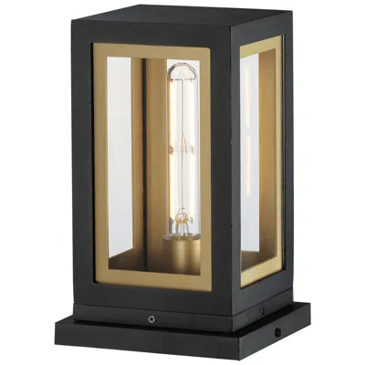 Maxim Neoclass 11 1/2" High Black/gold 1-light Deck Lantern