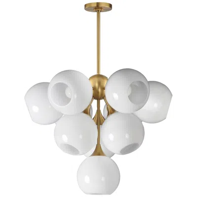 Maxim Neve 27 1/2" Wide Marble/natural Aged Brass 10-light Pendant