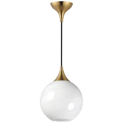Maxim Neve 9" Wide Natural Aged Brass Single Pendant