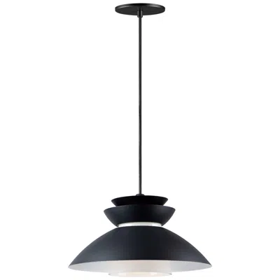 Maxim Nordic 14.25" Wide Black Finish Modern Saucer Pendant Light