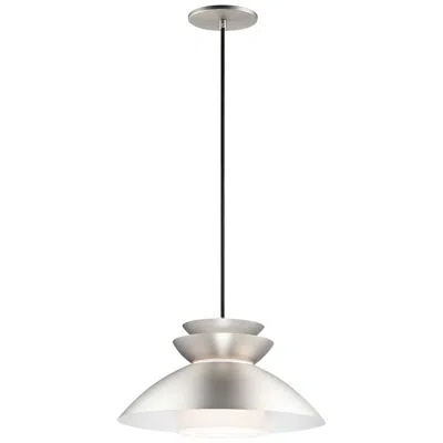 Maxim Nordic 14.25" Wide Brushed Platinum Modern Saucer Pendant Light
