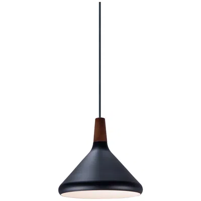 Maxim Nordic 7" Wide Black Aluminum Modern Cone Mini Pendant