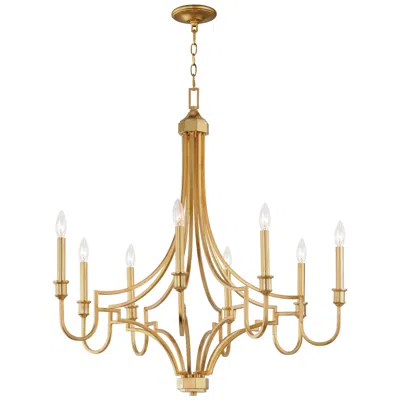 Maxim Normandy 34" Wide Gold Leaf 8-light Chandelier
