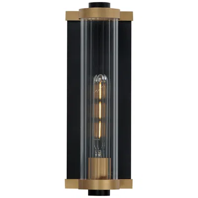 Maxim Opulent 1-light 14" Outdoor Wall Sconce - Black/antique Brass