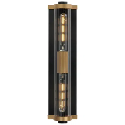 Maxim Opulent 20" High Black And Brass Outdoor Wall Light