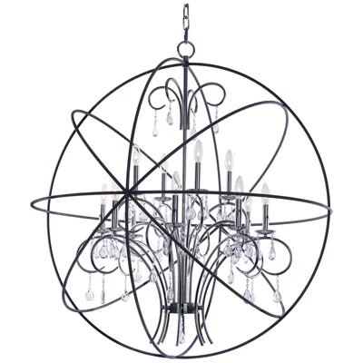 Maxim Orbit 12-light 40" Wide Anthracite And Nickel Orb Pendant Light