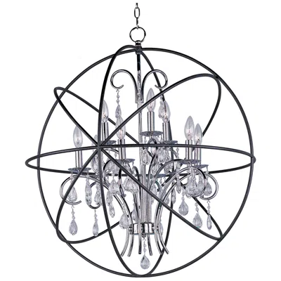 Maxim Orbit 30" Wide Anthracite And Nickel 9-light Chandelier