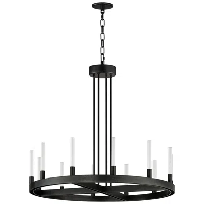 Maxim Ovation 31 1/2" Wide Black 12-light Led Wagon-wheel Chandelier