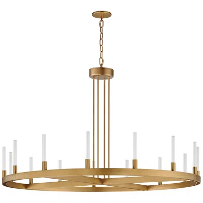 Maxim Ovation 47" Wide Gold 15-light Led Wagon Wheel Ring Chandelier