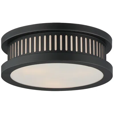 Maxim Oxford 12" Wide Black Round Outdoor Ceiling Light