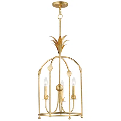 Maxim Paloma 15" Wide Gold Leaf 3-light Pendant