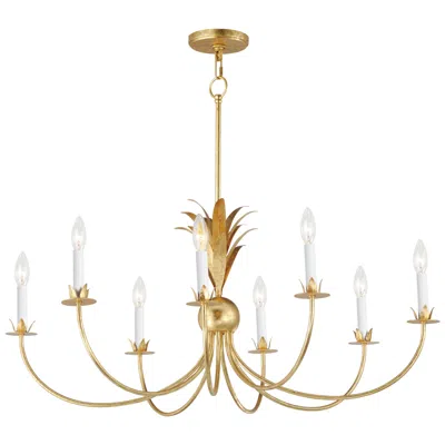Maxim Paloma 36" Wide 8-light Gold Leaf Candelabra Chandelier