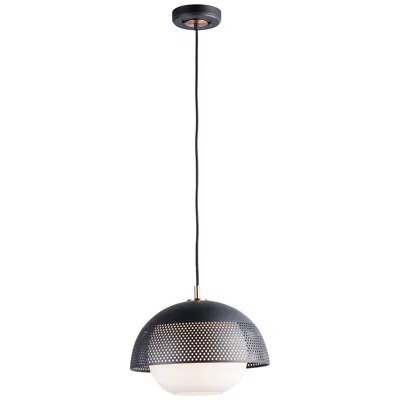 Maxim Perf 14 1/4" Wide Black And Satin Brass Pendant Light