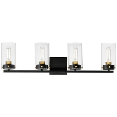 Maxim Pinn 30" Wide Black 4-light Vanity Bath Light In Multi