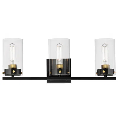 Maxim Pinn 3-light Bath Vanity - Black / Satin Brass