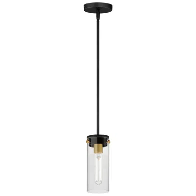 Maxim Pinn 5" Wide Black Mini Pendant With Clear Glass