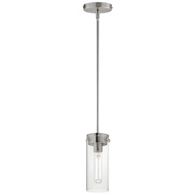 Maxim Pinn 5" Wide Satin Nickel Mini Pendant W/ Clear Glass