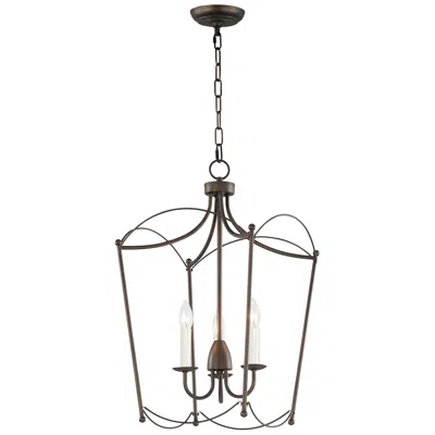 Maxim Plumette 14" Wide Chestnut Bronze 3-light Pendant