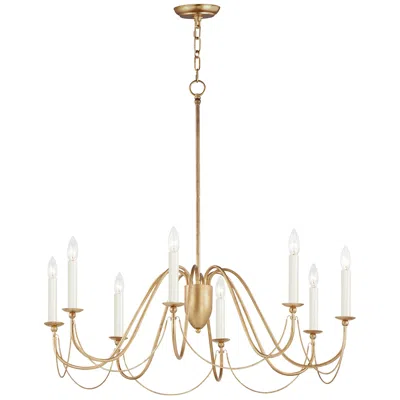 Maxim Plumette 36" Wide Gold Leaf 8-light Candle Chandelier