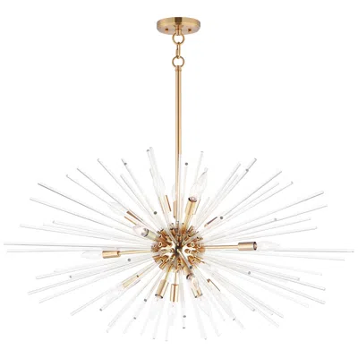 Maxim Polaris 40" Wide 16-light Satin Brass Modern Sputnik Pendant