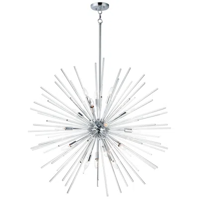 Maxim Polaris 40" Wide Modern Chrome Starburst Sputnik Pendant Light